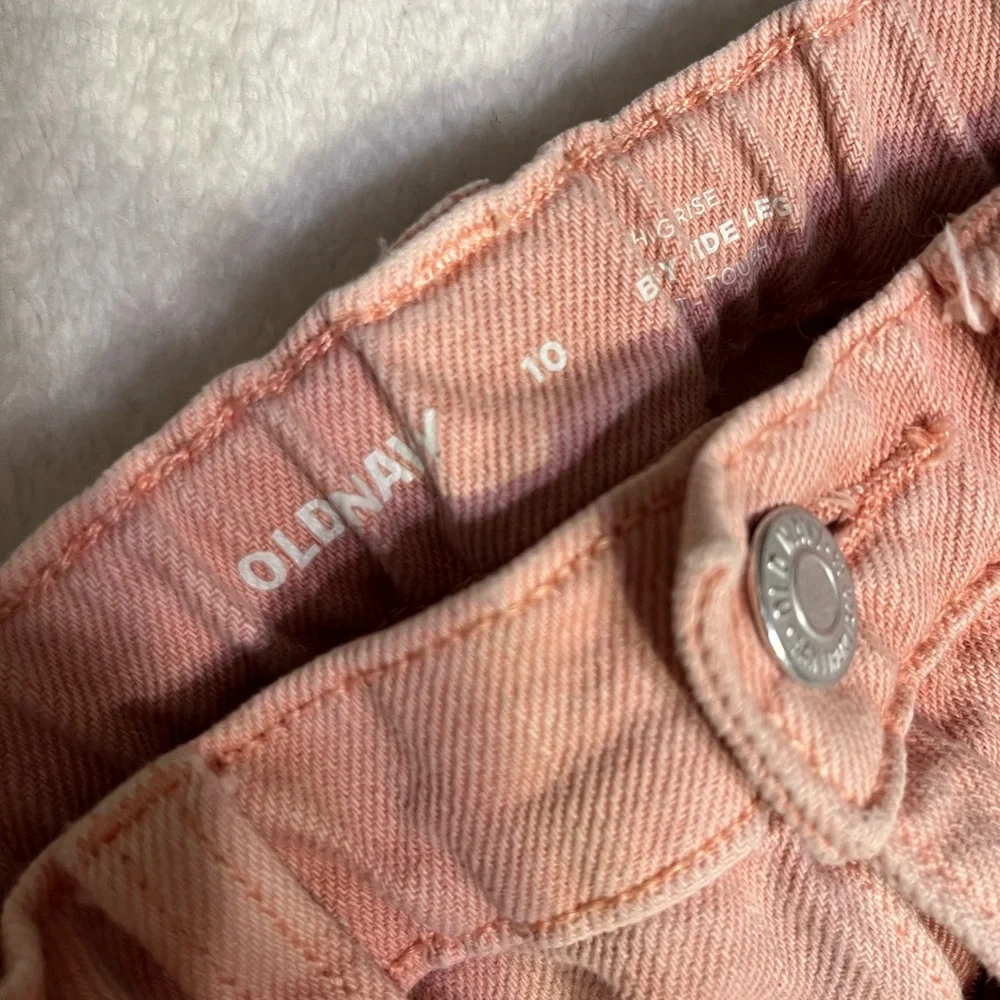 Old Navy Girls High Rise Baggy Wide Leg Jeans Size 10 Dusty Rose Pink